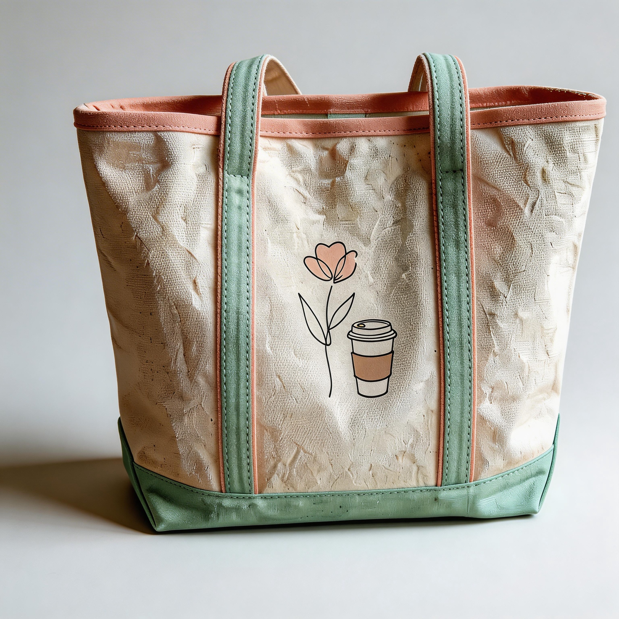 Everyday Chic | Durable Canvas | Coffee Run & City Errands | Sweet Gift for Friends | Minimal Floral Illustration