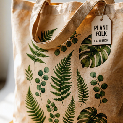 Nature Inspired | Organic Canvas | Everyday Market Carry | Thoughtful Gift for Plant Lovers | Fresh Botanical Design