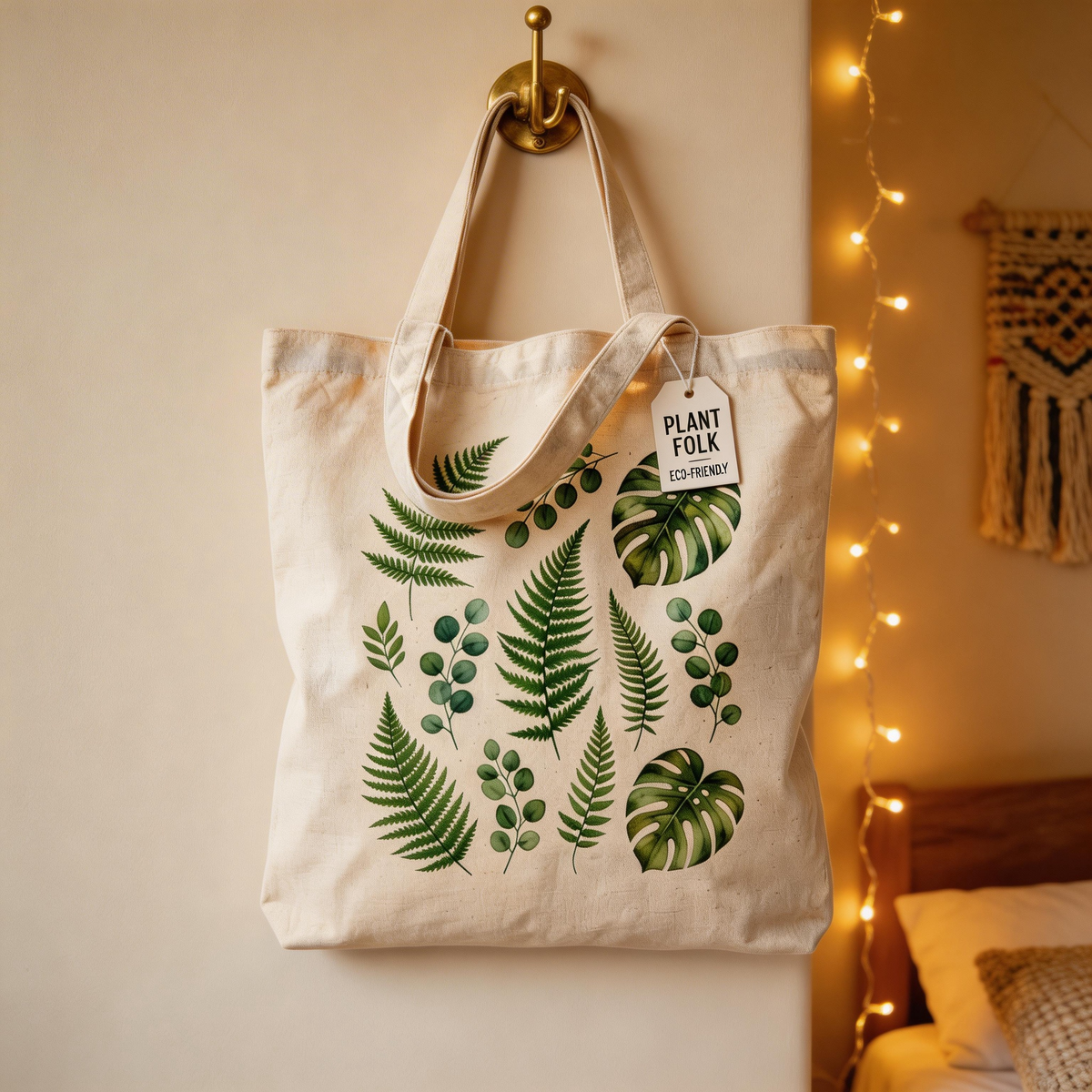 Nature Inspired | Organic Canvas | Everyday Market Carry | Thoughtful Gift for Plant Lovers | Fresh Botanical Design