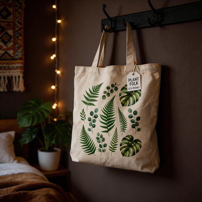 Nature Inspired | Organic Canvas | Everyday Market Carry | Thoughtful Gift for Plant Lovers | Fresh Botanical Design
