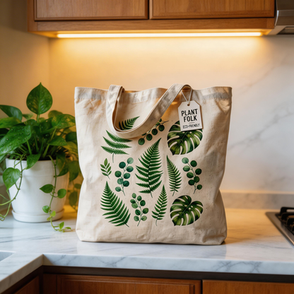 Nature Inspired | Organic Canvas | Everyday Market Carry | Thoughtful Gift for Plant Lovers | Fresh Botanical Design