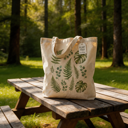 Nature Inspired | Organic Canvas | Everyday Market Carry | Thoughtful Gift for Plant Lovers | Fresh Botanical Design