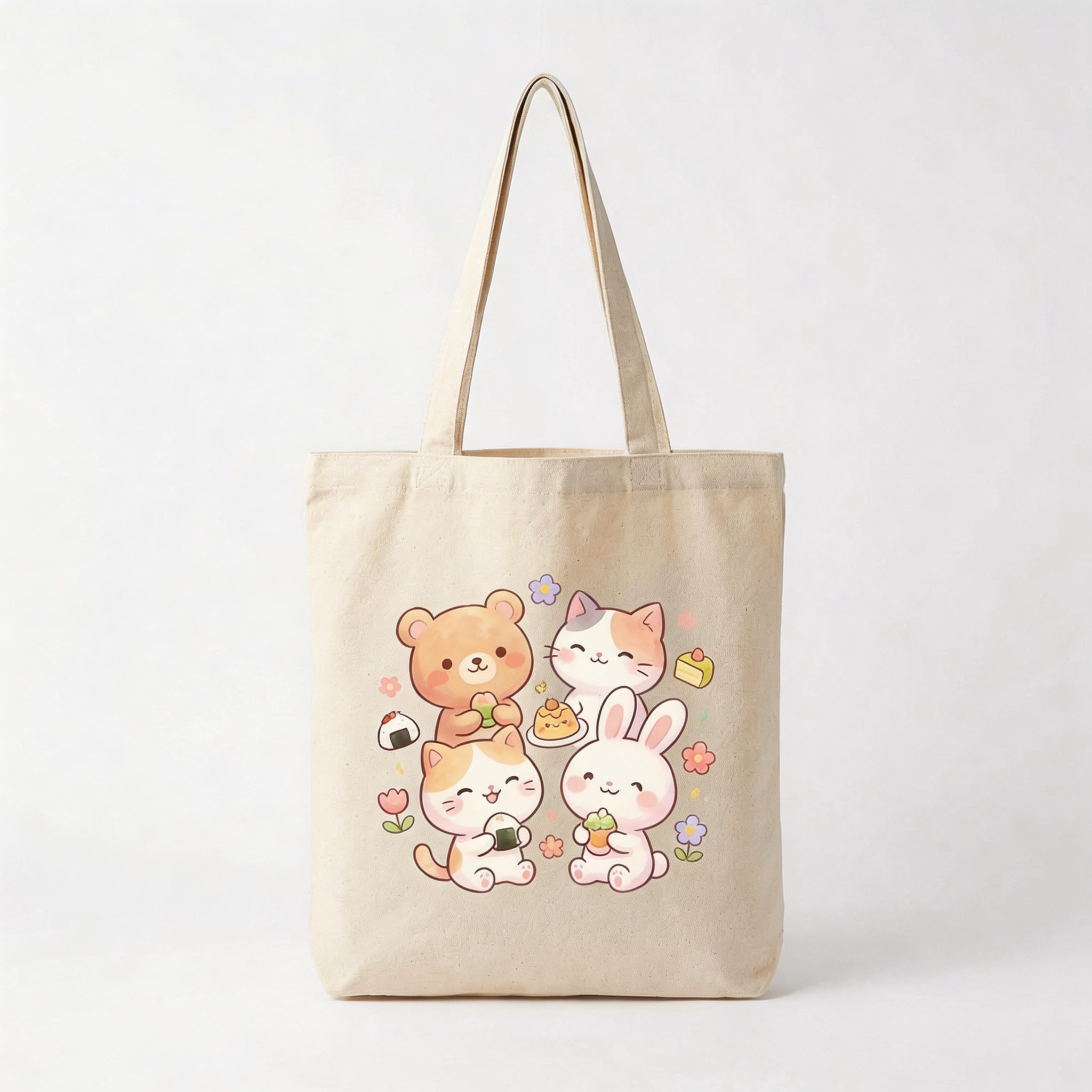 Everyday Cute | Cotton Canvas | Picnic & Shopping Style | Fun Gift for Friends | Playful Animal Illustration