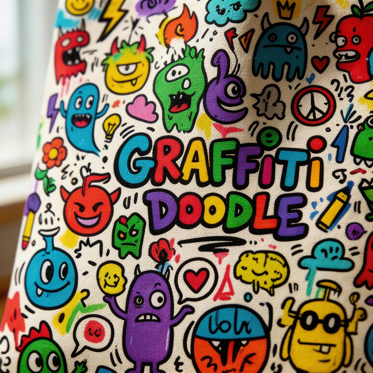 Street Pop | Canvas Tote | Creative Studio Style | Cool Gift for Art Lovers | Colorful Graffiti Graphics