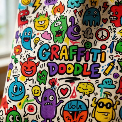 Street Pop | Canvas Tote | Creative Studio Style | Cool Gift for Art Lovers | Colorful Graffiti Graphics