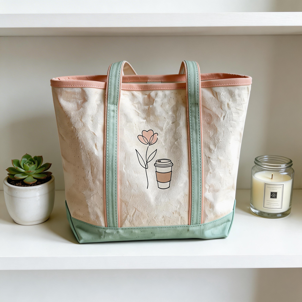 Everyday Chic | Durable Canvas | Coffee Run & City Errands | Sweet Gift for Friends | Minimal Floral Illustration