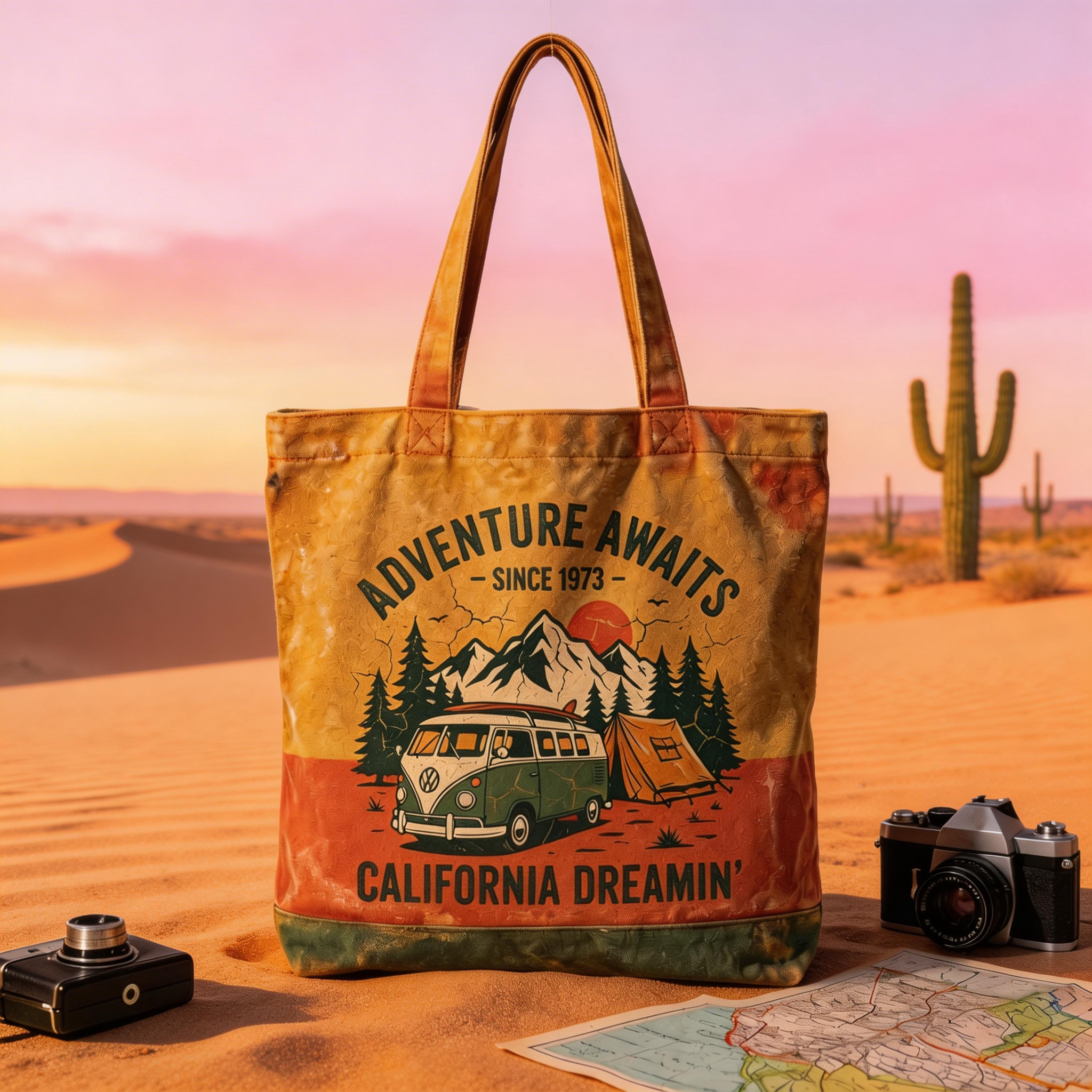 Outdoor Spirit | Canvas Fabric | Travel & Adventure Style | Ideal Gift for Explorers | Vintage Camping Artwork