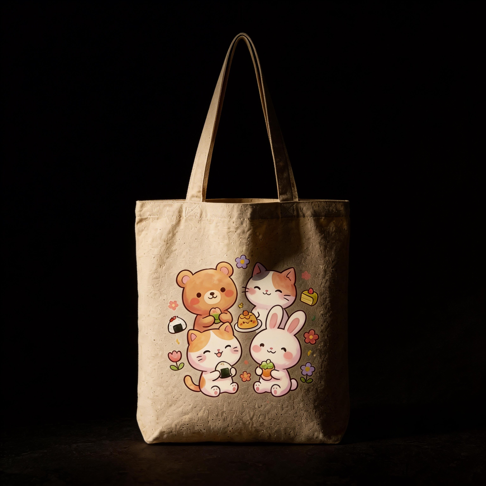 Everyday Cute | Cotton Canvas | Picnic & Shopping Style | Fun Gift for Friends | Playful Animal Illustration