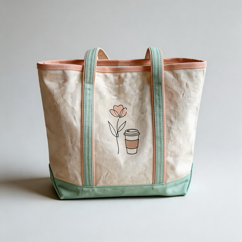 Everyday Chic | Durable Canvas | Coffee Run & City Errands | Sweet Gift for Friends | Minimal Floral Illustration