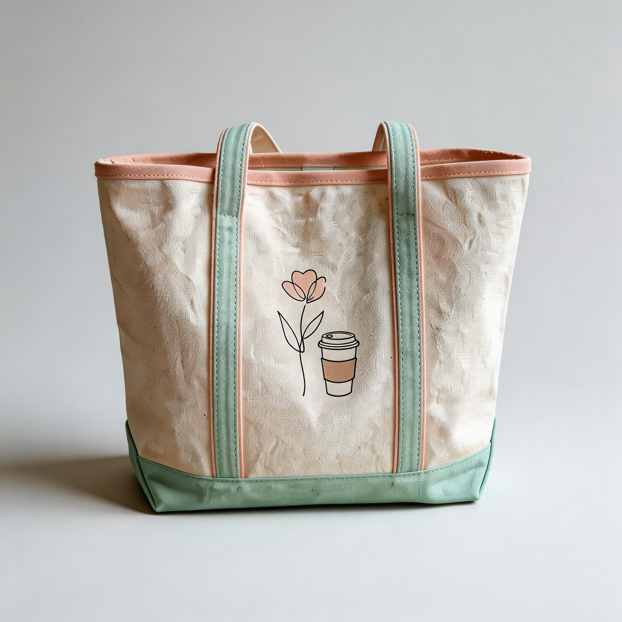 Everyday Chic | Durable Canvas | Coffee Run & City Errands | Sweet Gift for Friends | Minimal Floral Illustration